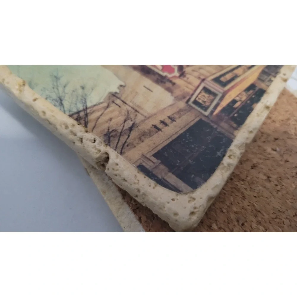 Georgia Landmarks Stone Coasters, Set of 4, Fox, Coca Cola, Flying Biscuit, BigP